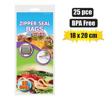 Zipper Seal Bag 25's 18 x 20cm