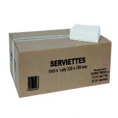 Serviettes 1Ply 1000's