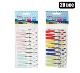 Washing Pegs Plastic Coloured HD 20's